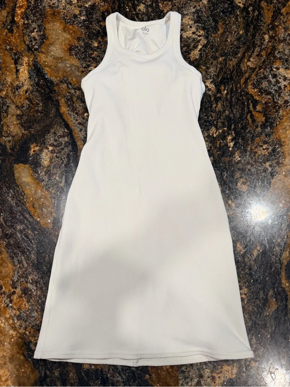 Alo cream Ribbed Tank Dress